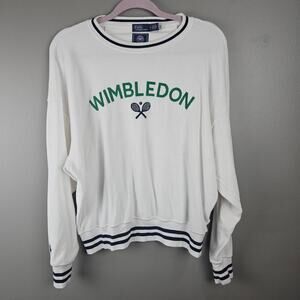 Genuine Polo Ralph Lauren Wimbledon Terry Sweatshirt White Size Medium